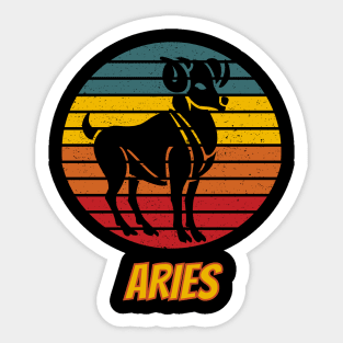 Aries Zodiac Retro vintage style Sticker